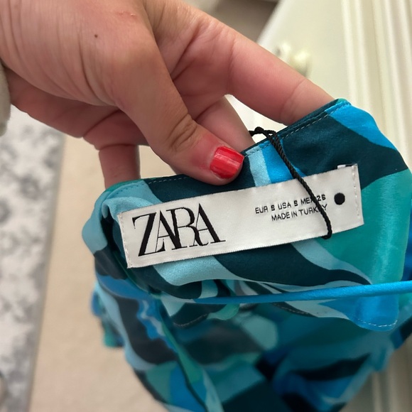 ZARA BLUE MINI DRESS - Picture 3 of 4